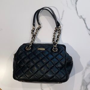 KATE SPADE QUILTED GOLD CHAIN SHIMMERING BLACK BAG